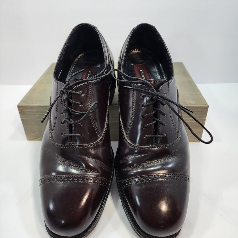 Florsheim‎ Men's Lexington Cap Toe Oxford Burgundy Leather Size 8 - Picture 3 of 7